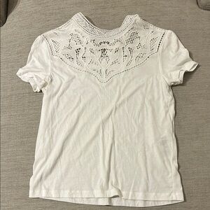 Maje Elegant White Lace Detail Women's Top